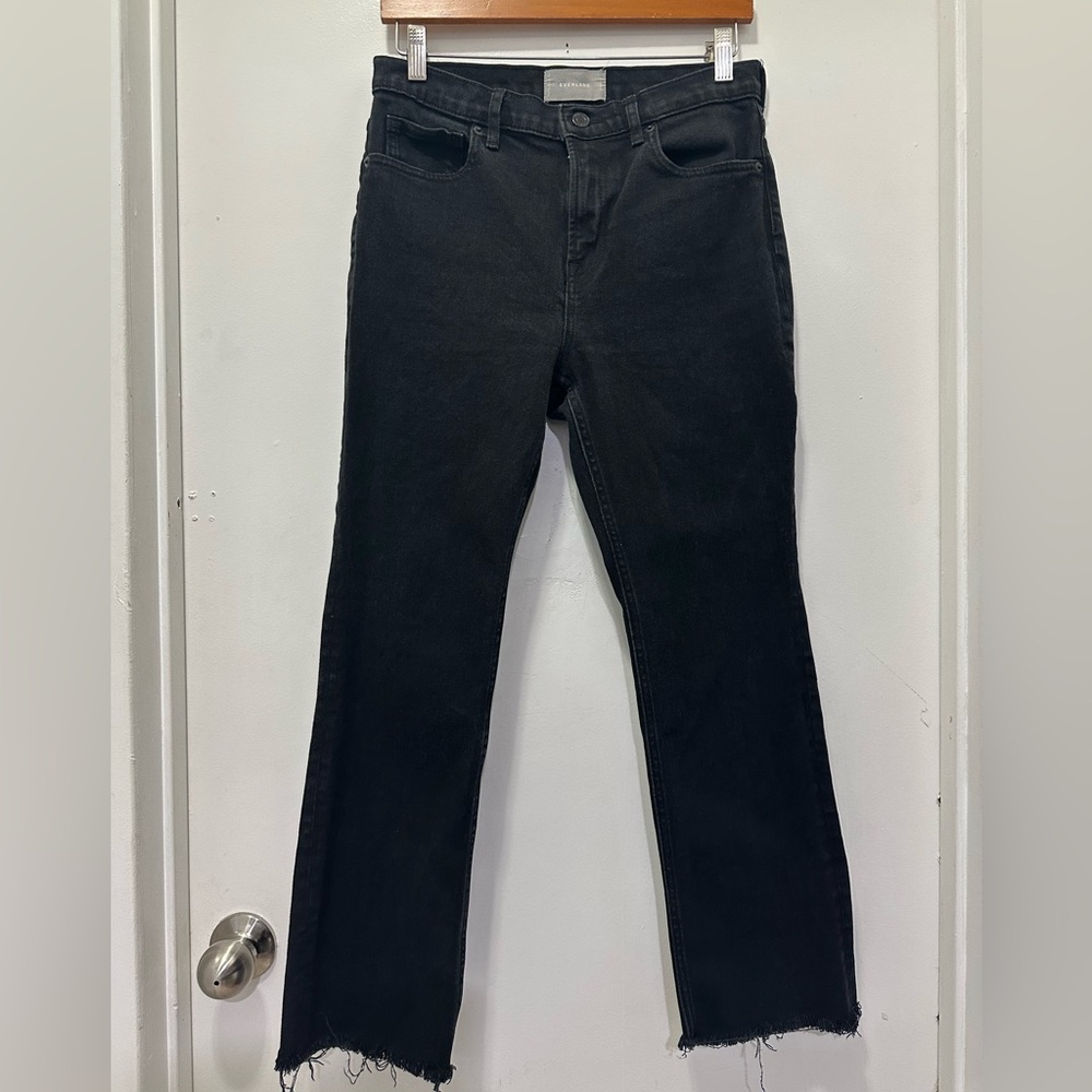Everlane Kick Flare Cropped Jeans Washed Black Sz 29 - Picture 2 of 6